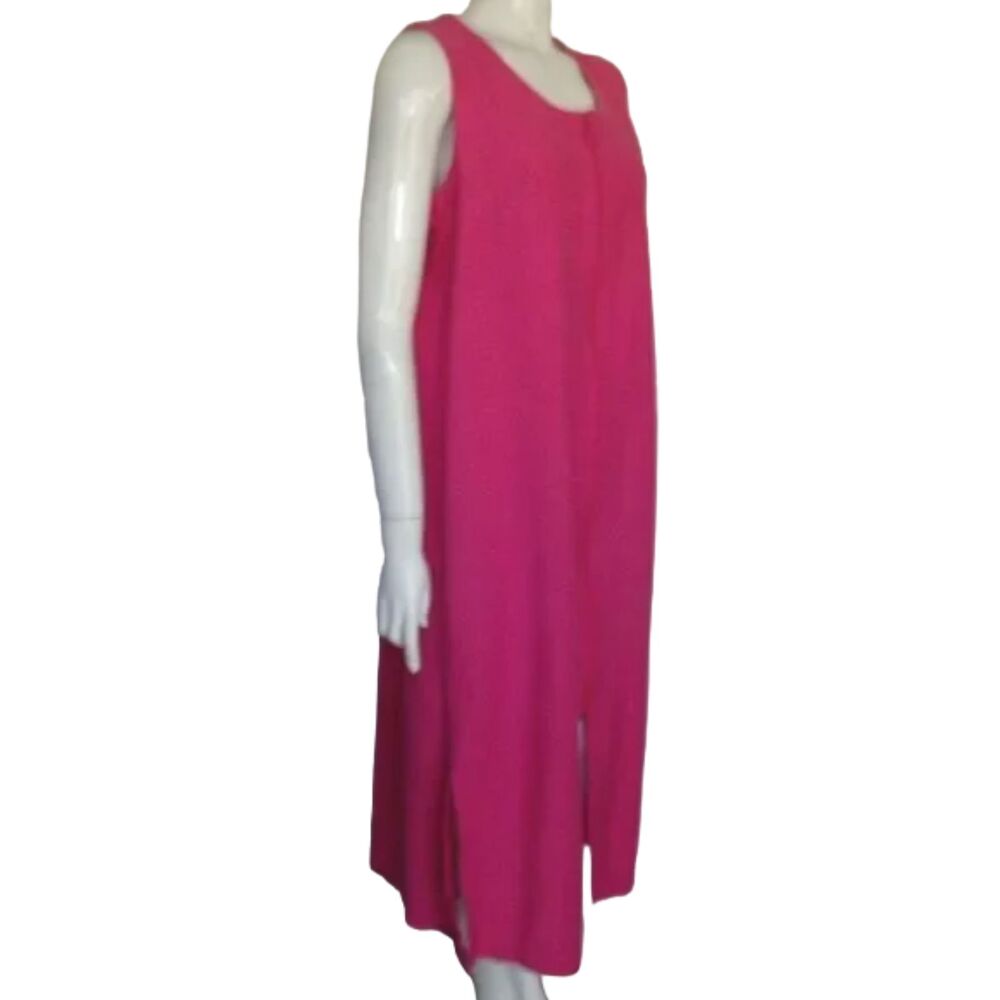 TROPICAL ESCAPE Swim Cover, L, Bold Pink, Zipper front, Sleeveless, Long - Picture 2 of 10